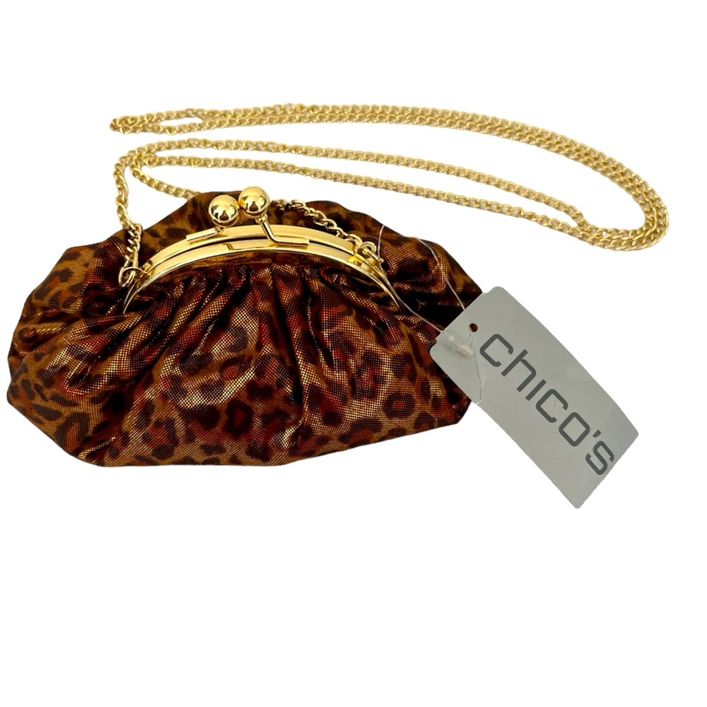 NWT Chico's Metropolitan Cheetah Pouch Bag
